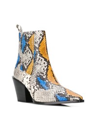 Серые кожаные ботильоны со змеиным рисунком от Aeyde