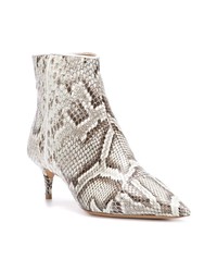 Серые кожаные ботильоны со змеиным рисунком от Alexandre Birman