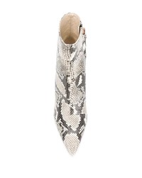 Серые кожаные ботильоны со змеиным рисунком от Sophia Webster