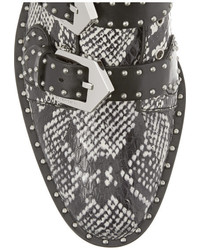 Серые кожаные ботильоны со змеиным рисунком от Givenchy