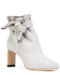 Серые кожаные ботильоны от Nicholas Kirkwood