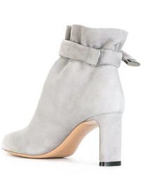 Серые кожаные ботильоны от Nicholas Kirkwood