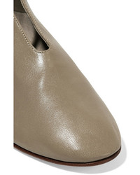 Серые кожаные ботильоны от Martiniano