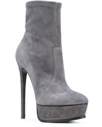 Серые кожаные ботильоны от Casadei