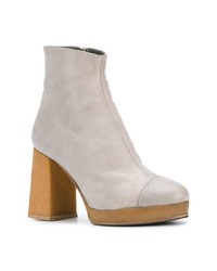 Серые кожаные ботильоны от Chalayan