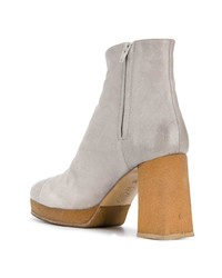 Серые кожаные ботильоны от Chalayan