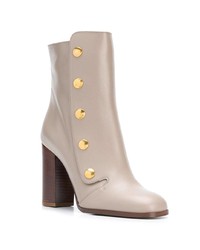 Серые кожаные ботильоны от Mulberry