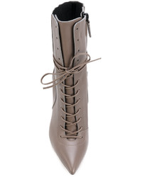 Серые кожаные ботильоны от Casadei