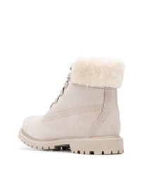 Женские серые кожаные ботинки на шнуровке от Timberland