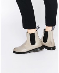 Женские серые кожаные ботинки челси от Dr. Martens