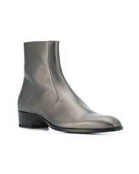 Мужские серые кожаные ботинки челси от Saint Laurent