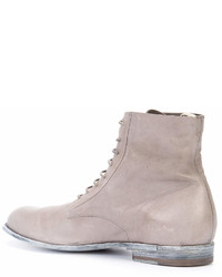 Мужские серые кожаные ботинки от Officine Creative