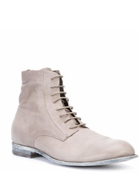 Мужские серые кожаные ботинки от Officine Creative