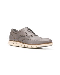 Серые кожаные броги от Cole Haan