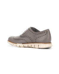 Серые кожаные броги от Cole Haan