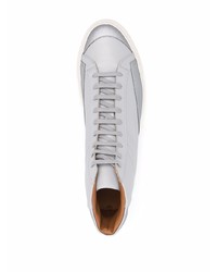 Мужские серые кожаные высокие кеды от Common Projects