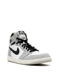 Мужские серые кожаные высокие кеды от Jordan