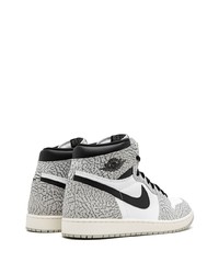 Мужские серые кожаные высокие кеды от Jordan