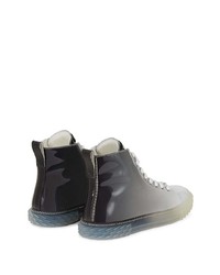 Мужские серые кожаные высокие кеды от Giuseppe Zanotti