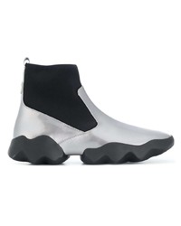 Женские серые кожаные высокие кеды от Camper Lab