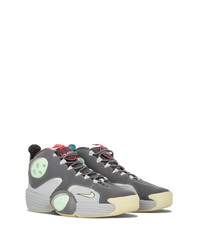 Мужские серые кожаные высокие кеды от Nike