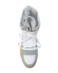 Мужские серые кожаные высокие кеды от Kris Van Assche