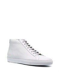 Мужские серые кожаные высокие кеды от Common Projects