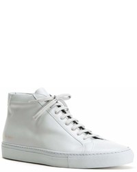 Мужские серые кожаные высокие кеды от Common Projects