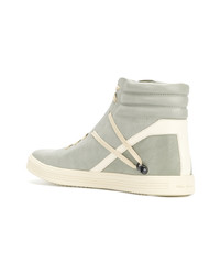 Мужские серые кожаные высокие кеды от Adidas By Rick Owens