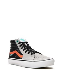 Мужские серые кожаные высокие кеды от Vans