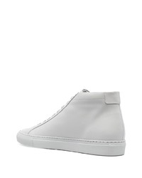 Мужские серые кожаные высокие кеды от Common Projects
