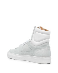 Мужские серые кожаные высокие кеды от Common Projects