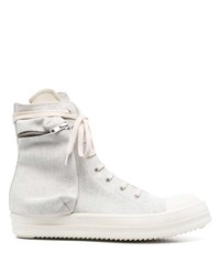 Мужские серые кожаные высокие кеды от Rick Owens DRKSHDW