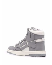 Мужские серые кожаные высокие кеды от Amiri