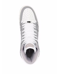 Мужские серые кожаные высокие кеды от Amiri