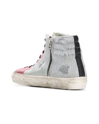 Женские серые кожаные высокие кеды от Golden Goose Deluxe Brand