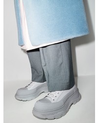 Мужские серые кожаные высокие кеды от Alexander McQueen