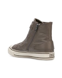 Женские серые кожаные высокие кеды от Ash