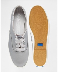 Женские серые кожаные кеды от Keds