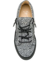 Женские серые кожаные кеды от Giuseppe Zanotti Design