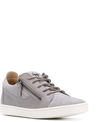 Женские серые кожаные кеды от Giuseppe Zanotti Design