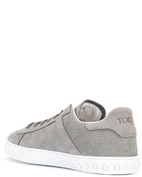 Мужские серые кожаные кеды от Tod's