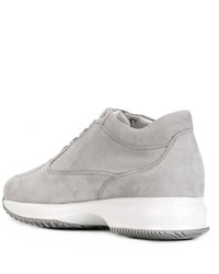 Женские серые кожаные кеды от Hogan