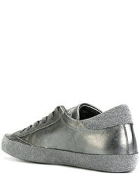 Женские серые кожаные кеды от Philippe Model