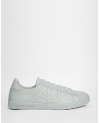 Мужские серые кожаные кеды от Armani Jeans