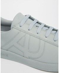 Мужские серые кожаные кеды от Armani Jeans