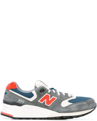 Мужские серые кожаные кеды от New Balance