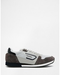 Мужские серые кожаные кеды от Diesel