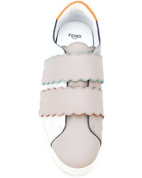 Женские серые кожаные кеды от Fendi