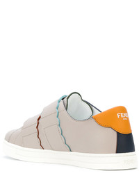 Женские серые кожаные кеды от Fendi